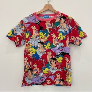 Tokyo Disney Little Mermaid Pattern T Shirt | Size Small
